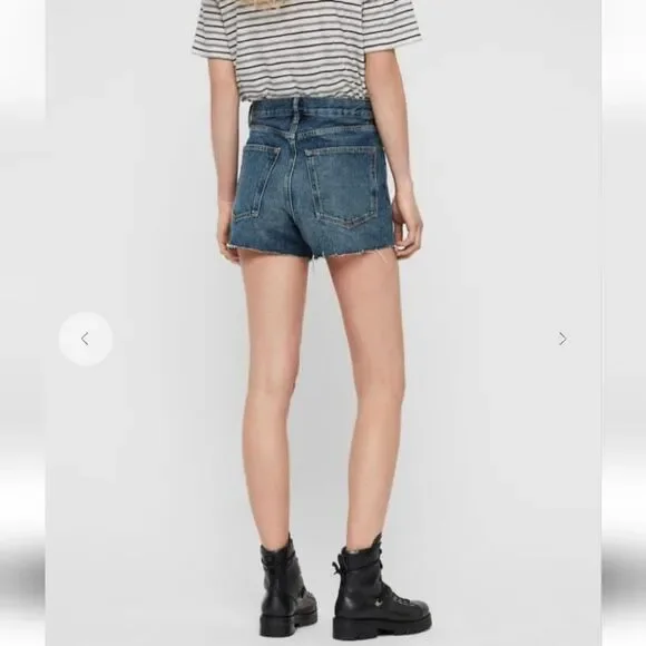 Dark wash high waist All saints "paula" jean shorts size 28! - Picture 4 of 15
